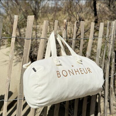 Borsa da viaggio - Bianco latte - Felicità