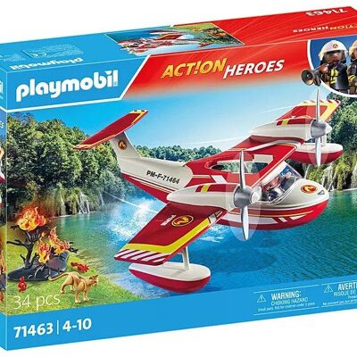 Figura de hidroavión de bomberos Playmobil 71463 - Juguetes para bebés y niños - A partir de 4 años