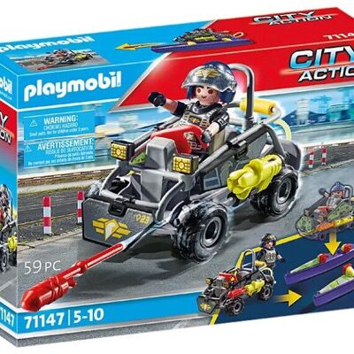 Playmobil 71147 Police - Véhicule amphibie des forces spéciales - Jouets pour bébés et enfants - À partir de 4 ans
