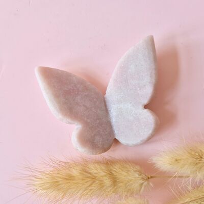 Papillon en pierres précieuses 6x5 cm – Jade rose