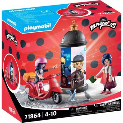 Playmobil 71864 Miraculous : Promenade en scooter à Paris - Jouets pour bébés et enfants - 4 ans et plus