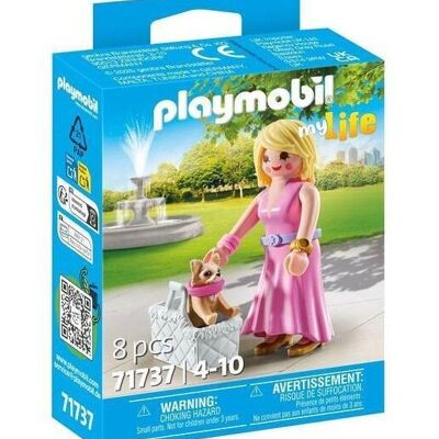 Figurine Playmobil 71737 Pet Collection Femme avec chihuahua et panier - Jouets pour bébés et enfants - 4 ans et plus