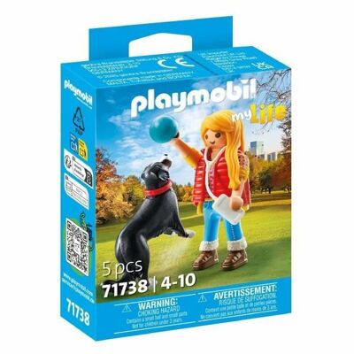 Playmobil 71738 Colección de Mascotas Figura de Mujer con Perro de Montaña de Berna - Juguetes para Bebés y Niños - Edad 4+