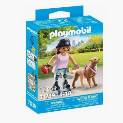 Playmobil 71739 Colección de Mascotas Figura de Patinador con Retriever - Juguetes para Bebés y Niños - A partir de 4 años