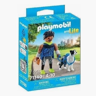 Playmobil 71740 Colección de Mascotas: Atleta con Figura de Border Collie - Juguetes para Bebés y Niños - A partir de 4 años
