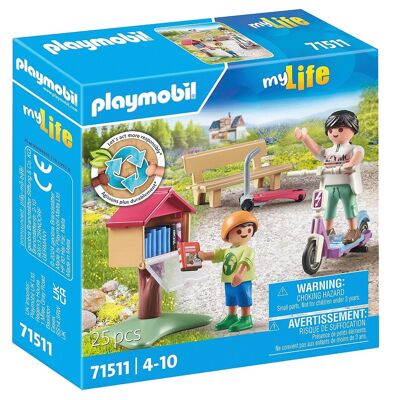 Playmobil 71511 Colección de mascotas Biblioteca exterior para intercambiar Figura - Juguetes para bebés y niños - Edad 4+