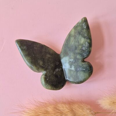 Papillon en pierre précieuse 6x5 cm – Jade vert