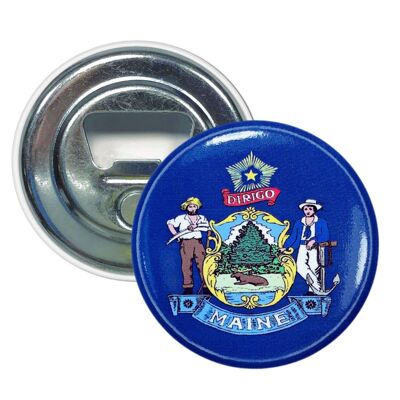 Bottle opener magnet - Maine State Flag - USA