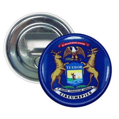 Bottle opener magnet - Michigan State Flag - USA