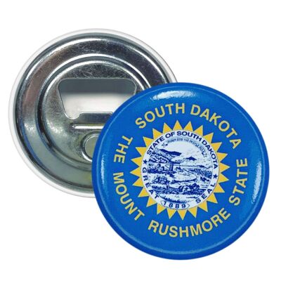Bottle opener magnet - South Dakota State Flag - USA