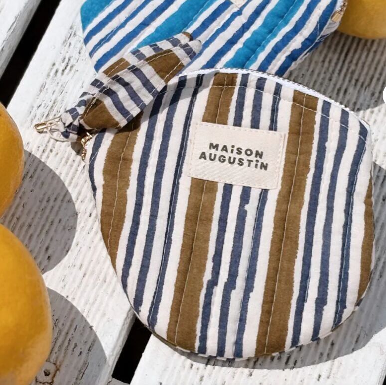 Porte Monnaie Stripe Kaki