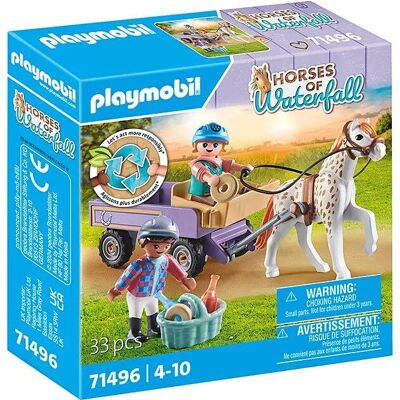 Playmobil 71496 Caballos de la Cascada - Figura de un caballo en un carruaje - Juguetes para bebés y niños - A partir de 4 años