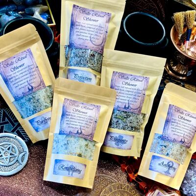 Rituale di ancoraggio della doccia con sali magici