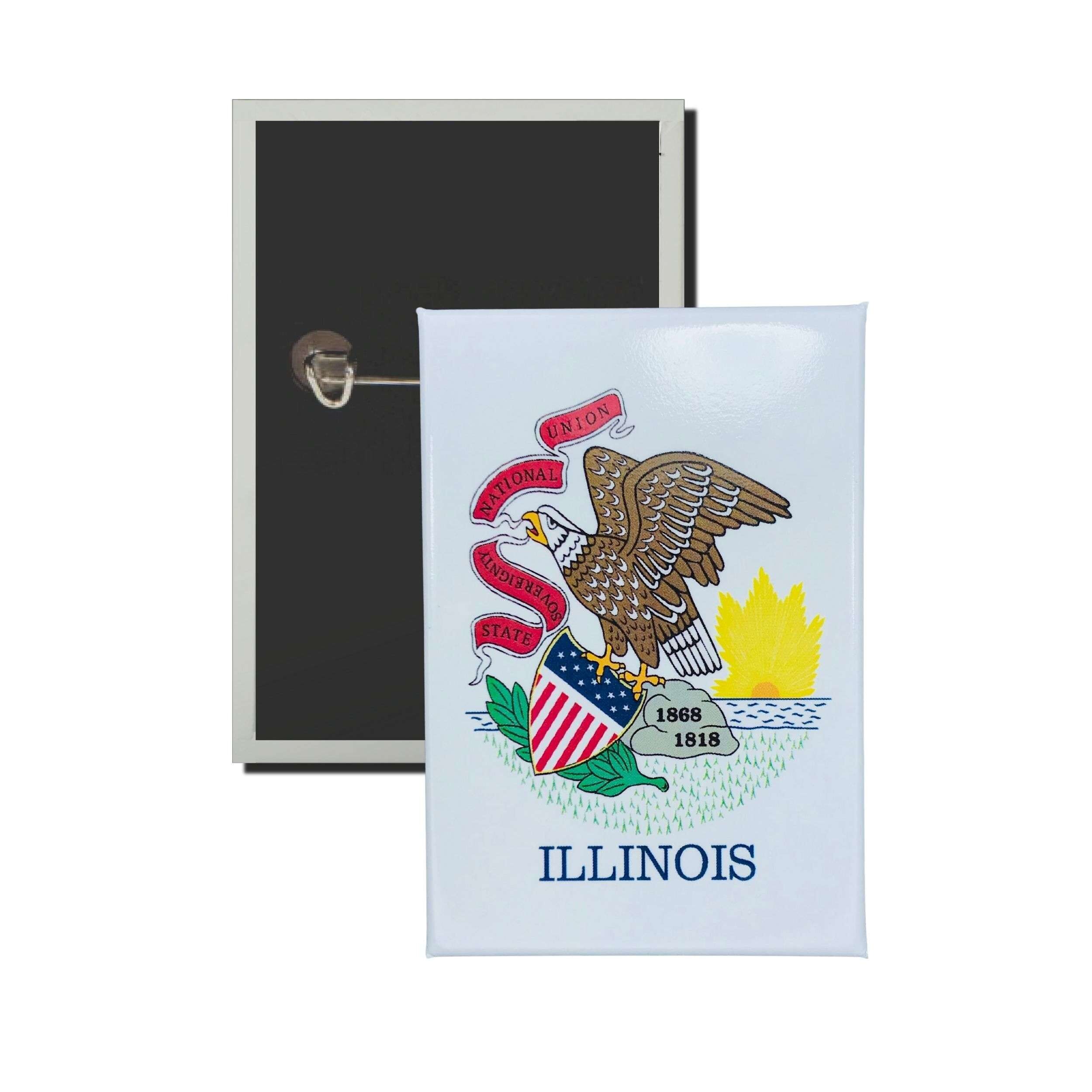 Chapa Vertical - Bandera Estado Illinois - USA