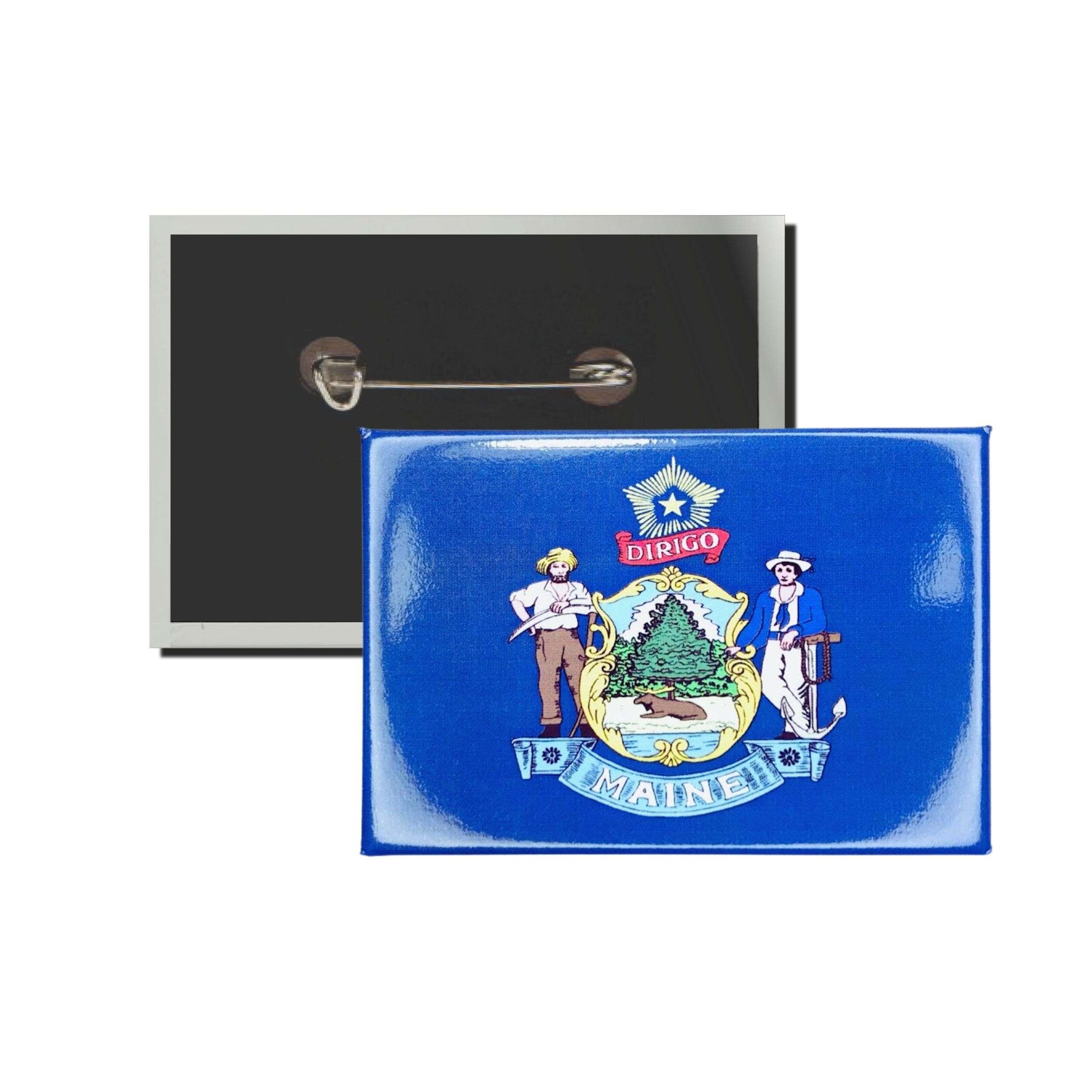 Chapa Horizontal - Bandera Estado Maine - USA