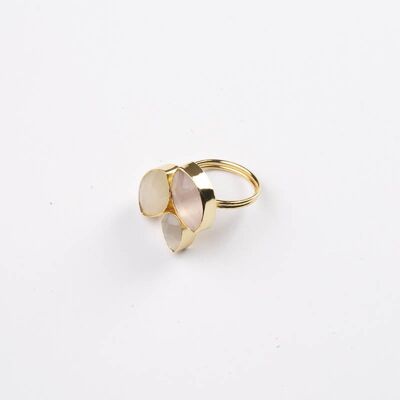 Bague Grayas rose. Blanc et crème
