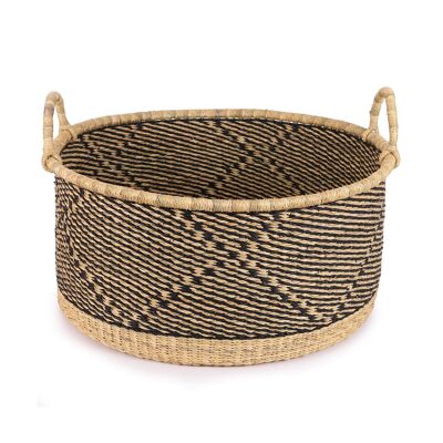 AFRIYE: Cesta grande para almacenar artículos de suelo, color negro y natural
