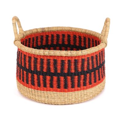 KOKWADO: Small Orange & Black Floor Storage Basket