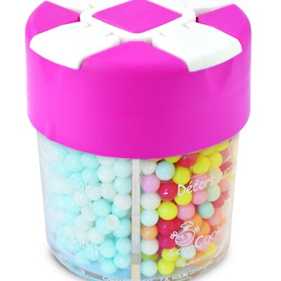 Small dispenser box with sweet decorations "assorted pearls"