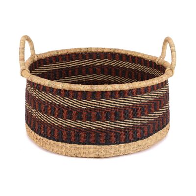 KYEKYEWERE: Cesta grande de almacenamiento para suelo, color marrón y negro