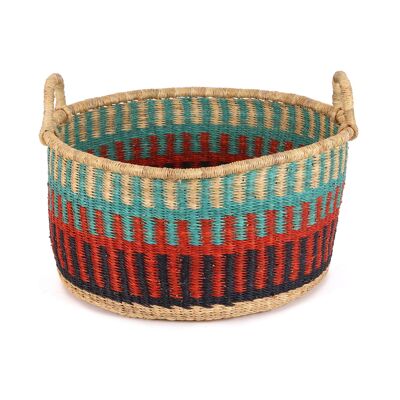KWEIKRIM: Cesta de almacenamiento de suelo mediana en azul, rojo y negro