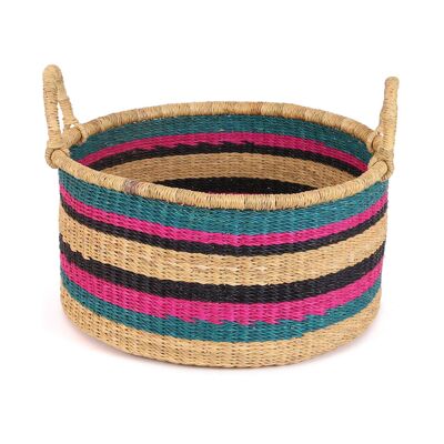 MPEASEM: Cesta de almacenamiento de suelo pequeña azul, rosa y negra