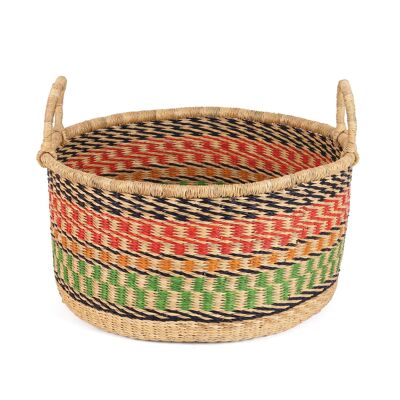 TANO: Cesta de almacenamiento de suelo mediana de color verde, naranja y amarillo