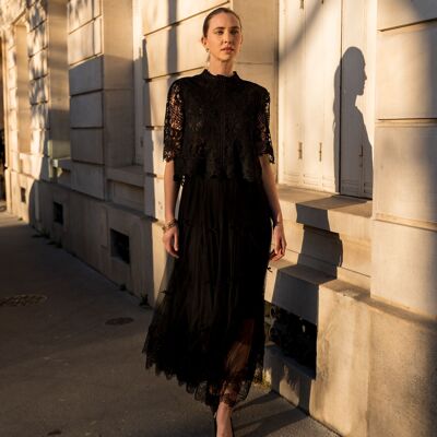 Gonna in tulle con fiocchi e ricami - CK08387