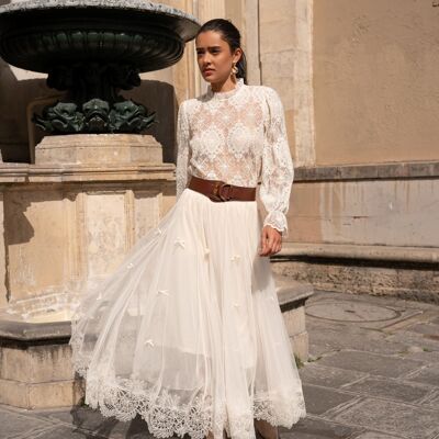Jupe en tulle noeuds & broderie - CK08387
