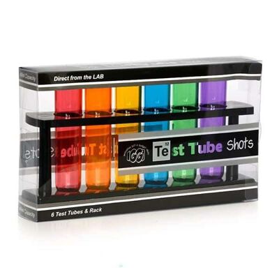 Set de regalo para beber chupitos de tubo de ensayo y de estante Bar Amigos - Juego de 6