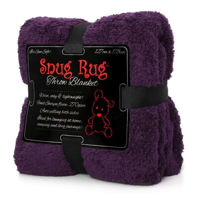Manta acogedora de lujo de forro polar sherpa para sofá o TV, 127 x 178 cm, color morado