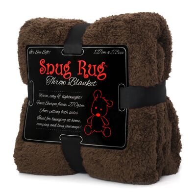 Manta acogedora de lujo de forro polar sherpa para sofá o TV, 127 x 178 cm, color chocolate