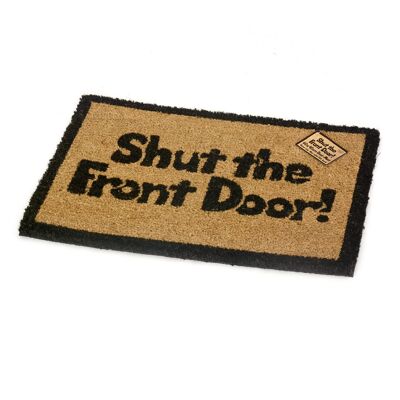 Paillasson fantaisie « Fermez la porte d'entrée » Tapis de porte amusants et uniques en fibre de coco et PVC