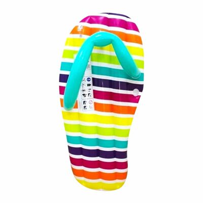 5 piedi gigante gonfiabile infradito piscina lettino ad aria giocattolo acquatico multicolore - motivo a strisce