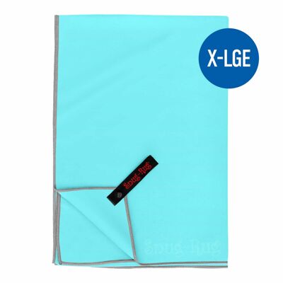 Asciugamano da spiaggia in microfibra Snug Rug, super assorbente, ad asciugatura rapida, leggero, extra large XL 200 x 90 cm - Crystal Sea Blue