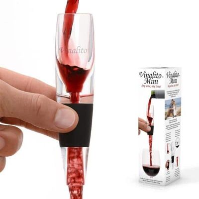 Aireador y decantador de vino de viaje Vinalito MINI con estuche de viaje