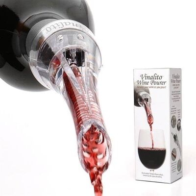 Vinalito Wine Aerating Bottle Pourer Decanter Cork Stopper