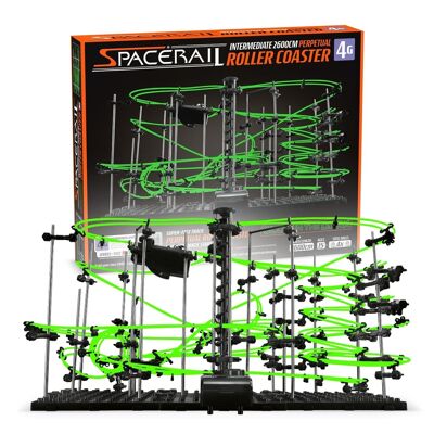 IGGI SpaceRail Niveau 4 - Jeu de construction de montagnes russes perpétuelles phosphorescentes Marble Run