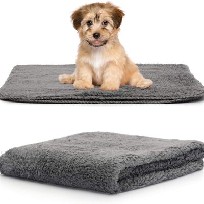 Mantas para mascotas Snug Rug - Manta polar sherpa para perros y gatos - Pequeña (88 x 60 cm), color gris pizarra