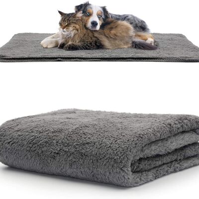 Coperte per animali domestici Snug Rug - Coperta in pile Sherpa per cani e gatti - Media 120 x 88 cm, grigio ardesia