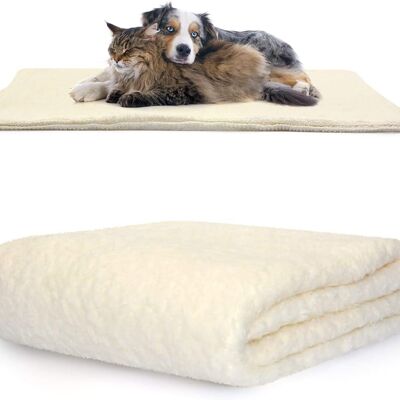 Coperte per animali domestici Snug Rug - Coperta in pile Sherpa per cani e gatti - Media 120 x 88 cm Crema