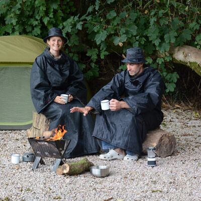 Coperta impermeabile per esterni Snug-Rug grigia, in pile polare, per festival, campeggio, sedia a rotelle, con maniche