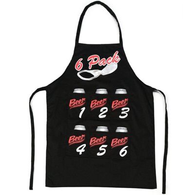 IGGI Lot de 6 tabliers noirs amusants pour chefs, cuisine, barbecue, nouveauté