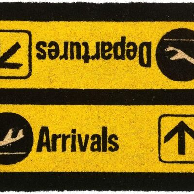 Zerbino originale per arrivi e partenze in aeroporto, zerbino in fibra di cocco unica