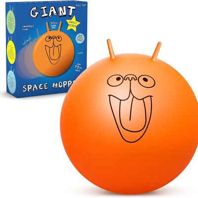 Ballon sauteur géant rétro gonflable pour adultes avec pompe à pied, extra large, 75 cm, orange
