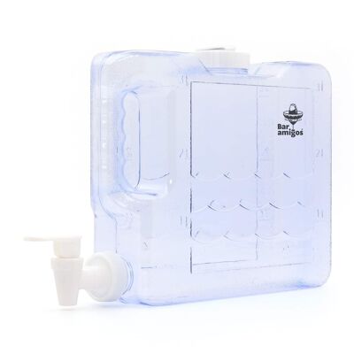 3L Slim Fridge Water Dispenser - Plastic PETG Travel Desktop Container Blue white - Holds 3 liters