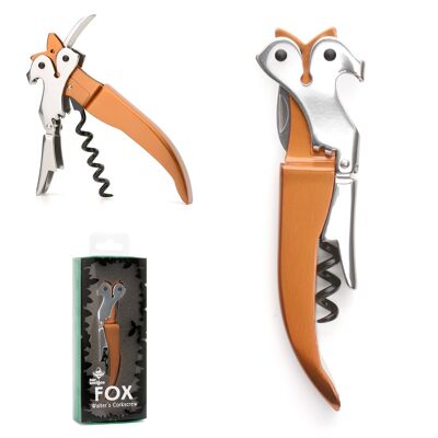 FOX Shaped Stainless Steel with Silicone Handle 3 in 1 BOTTLE OPENER Professional Waiters Corkscrew Foil cutter