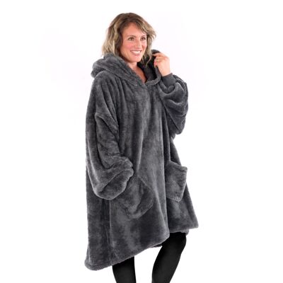Couverture à capuche Snug Rug gris ardoise, couverture portable surdimensionnée à capuche pour adultes