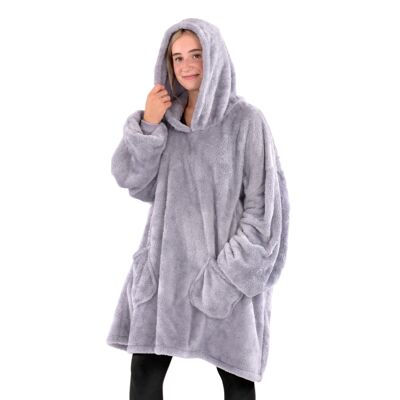 Couverture à capuche Snug Rug gris lilas, surdimensionnée, pour adultes