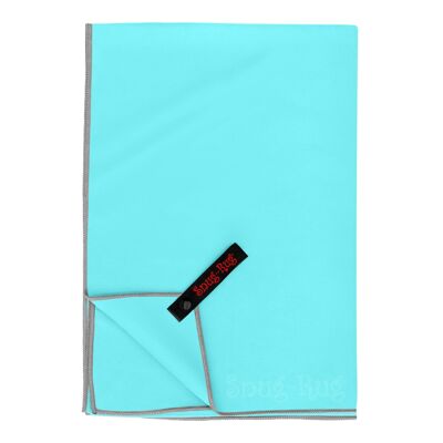 Asciugamano da spiaggia in microfibra Snug Rug, super assorbente, ad asciugatura rapida, leggero, grande, 80 x 160 cm, blu mare cristallino
